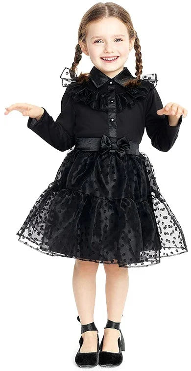 Disfraz de Miércoles Elegante Infantil Miércoles Addams Partilandia